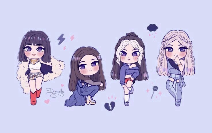 Ảnh Blackpink cute chibi chuẩn idol Hàn