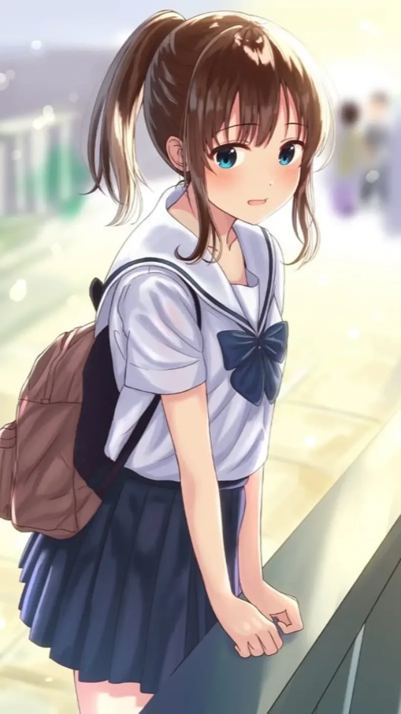 Ảnh anime cô gái đeo kính thể hiện nét dễ thương và tinh nghịch
