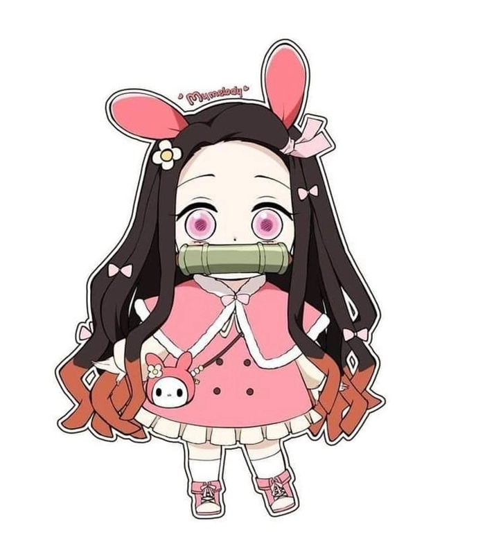 Anime Nezuko chibi cute, đáng yêu cực kỳ