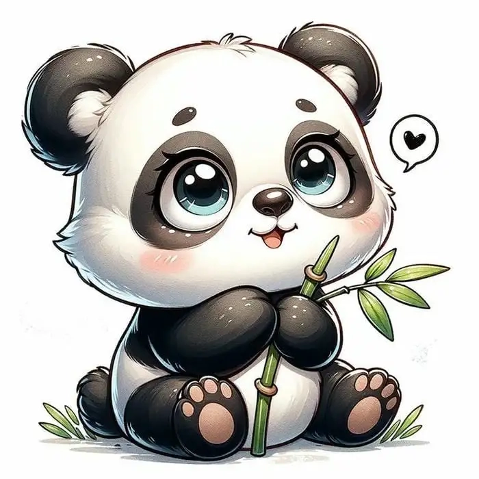 Avatar ảnh gấu trúc cute chibi siêu hút mắt