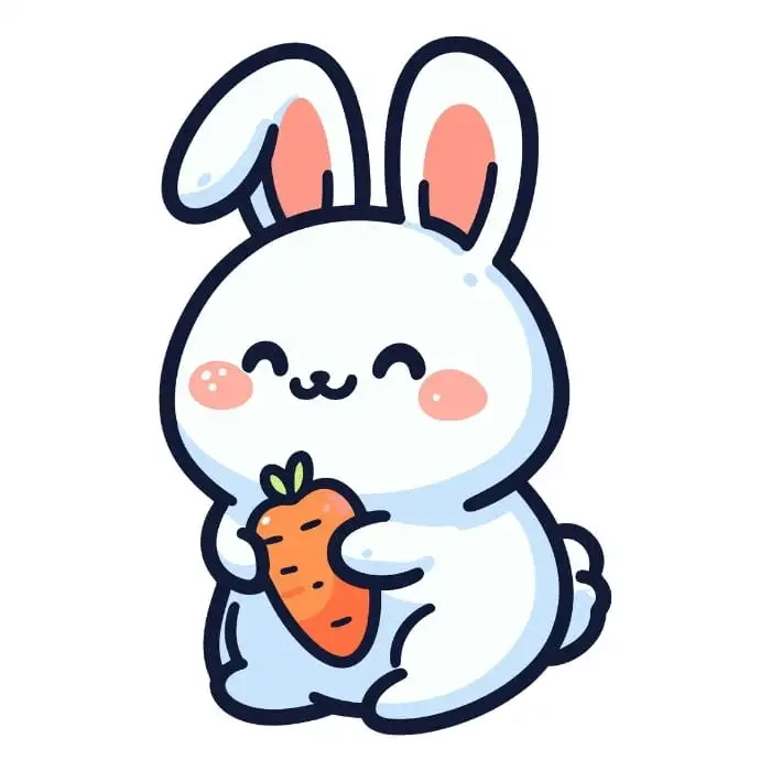 Avatar thỏ cute chibi cho fan động vật