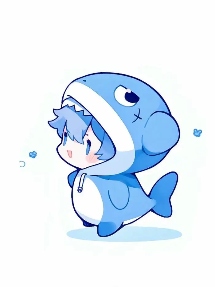 Con cá mập chibi mang lại sự tươi mới cho bộ sưu tập hình ảnh của bạn