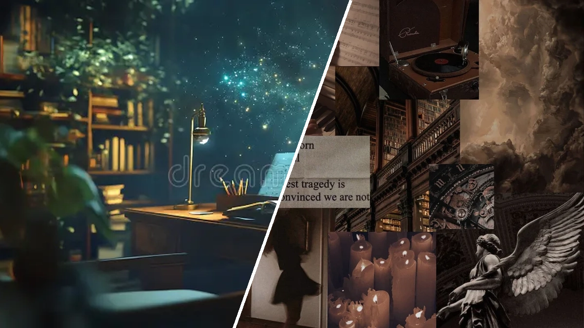 Creative dark academia aesthetic wallpaper for study nook ideas in 2026
