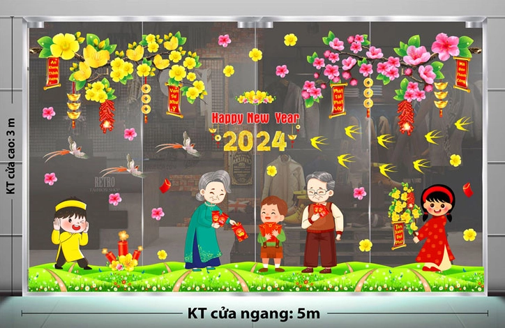 Decal trang trí Tết huyện Phú Xuyên: Mang không khí xuân rộn ràng về nhà