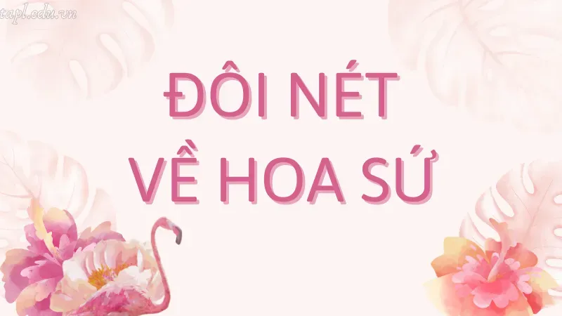 Đôi nét về hoa sứ