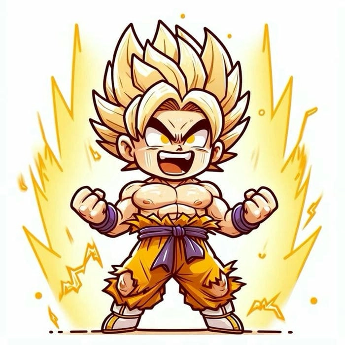 Goku chibi dance thể hiện phong cách vui nhộn