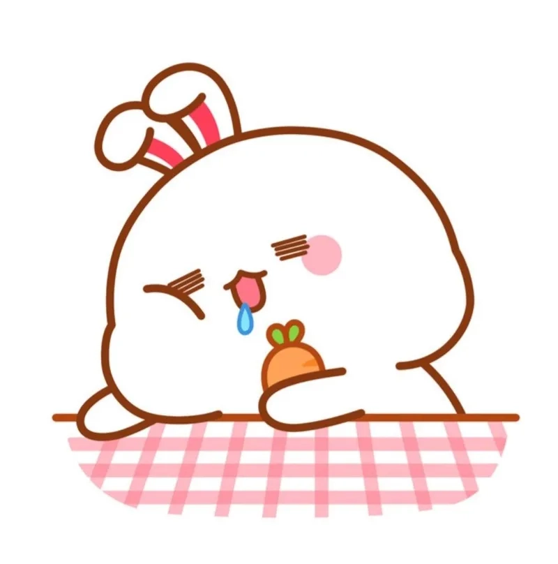 Hình con thỏ cute ôm cà rốt siêu dễ mến
