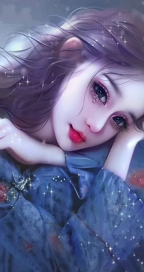 Hình nền 3D cô gái tóc dài thể hiện sự nhẹ nhàng và duyên dáng
