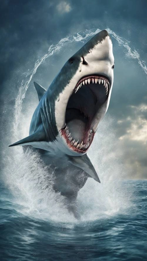 Hình nền cá mập megalodon mạnh mẽ