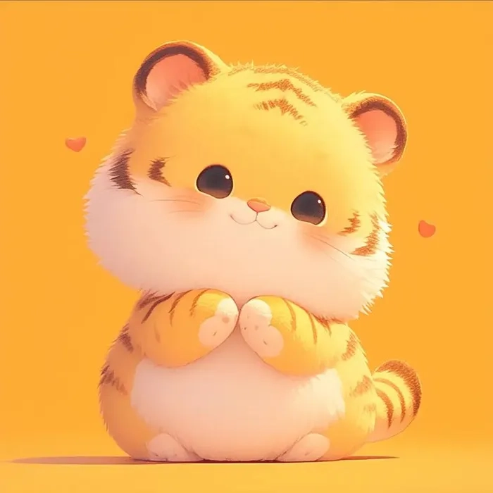 Hình nền con hổ chibi xinh lung linh