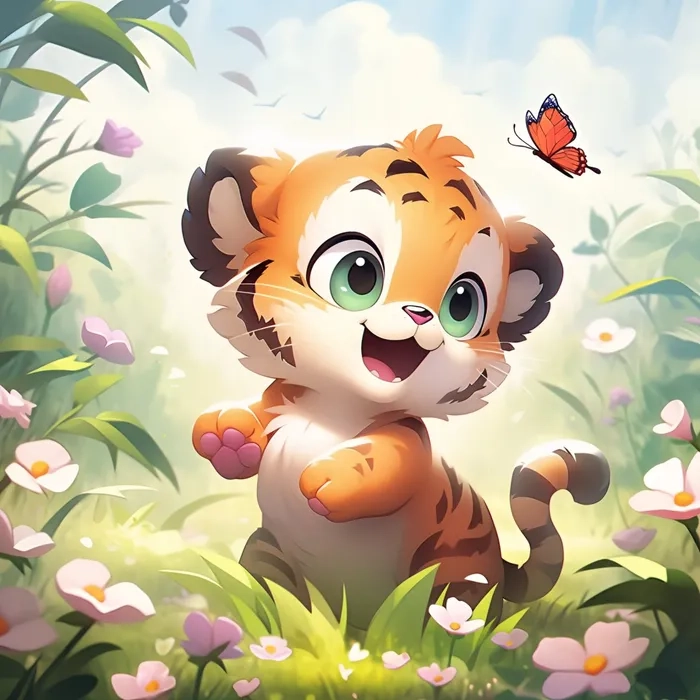 Hình vẽ con hổ chibi siêu đáng yêu