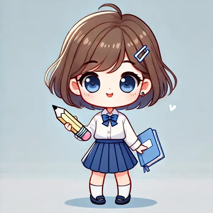 Học sinh nữ chibi mang nét đẹp học trò Việt
