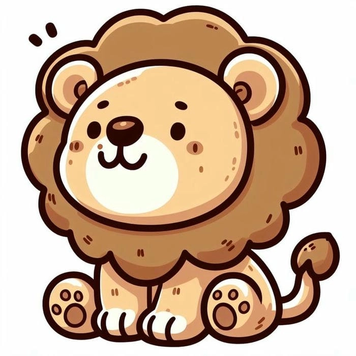 Vẽ con sư tử chibi ngộ nghĩnh dễ thương